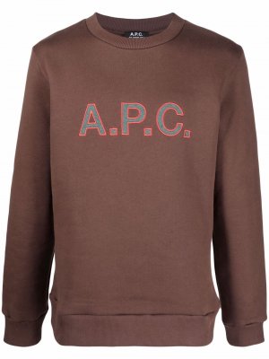Джемпер с логотипом A.P.C.. Цвет: коричневый
