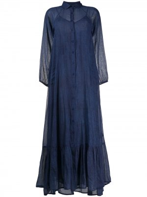 Длинное платье-рубашка Mes Demoiselles. Цвет: синий