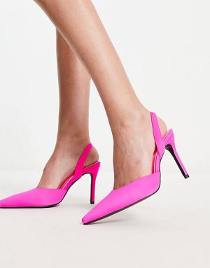 Гламурные розовые туфли на каблуке с пяткой пятке Glamorous
