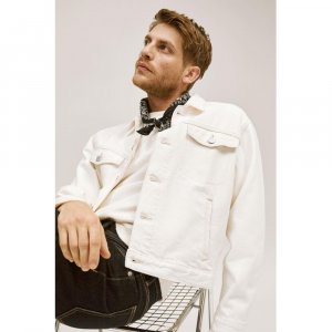 Джинсовая куртка HM Regular Fit, белая H&M