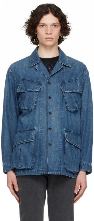Синяя армейская джинсовая куртка Kuro