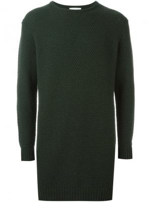 Удлиненный фактурный свитер Wiese Soulland. Цвет: зелёный