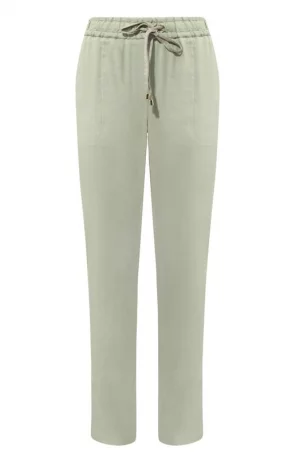 Льняные брюки Lorena Antoniazzi. Цвет: зелёный