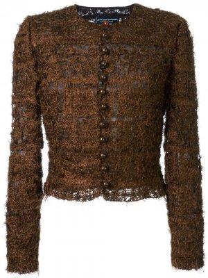 Трикотажный пиджак Jean Louis Scherrer Pre-Owned. Цвет: коричневый