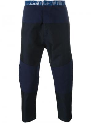 Укороченные брюки с заплатками Jil Sander. Цвет: синий