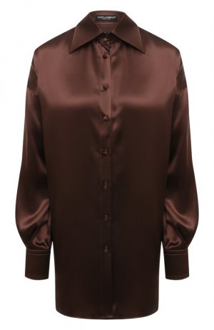 Шелковая рубашка Dolce & Gabbana. Цвет: коричневый