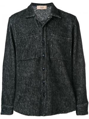Куртка-рубашка с нагрудными карманами Maison Flaneur. Цвет: серый