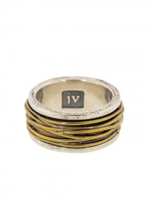 Фактурное кольцо John Varvatos. Цвет: серебристый