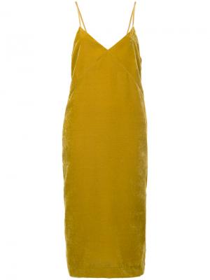 Бархатное платье без застежки Cityshop. Цвет: жёлтый и оранжевый