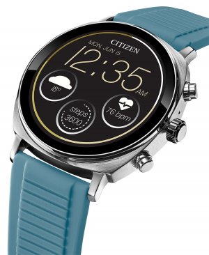Унисекс Смарт-часы CZ Smart Wear OS с синим силиконовым ремешком, 41 мм Citizen