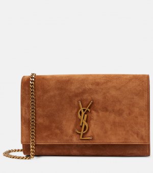 Kate Замшевая сумка через плечо среднего размера , коричневый Saint Laurent