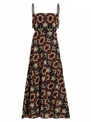 Платье миди из вуали с вышивкой Tropical Andes , серый Johanna Ortiz