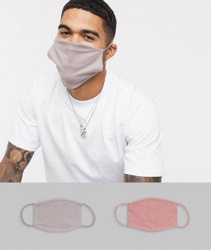 Набор из 2 масок для лица (серая/сумеречно-розовая) ASOS DESIGN-Многоцветный