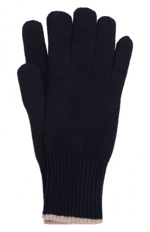 Кашемировые перчатки Brunello Cucinelli. Цвет: синий