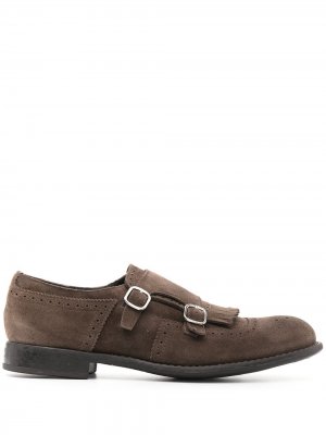 Doucals туфли монки с брогированием и пряжками Doucal's. Цвет: коричневый