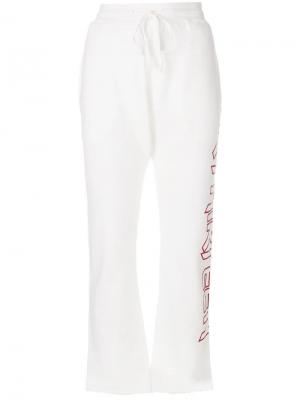 Укороченные спортивные брюки с логотипом R13. Цвет: белый