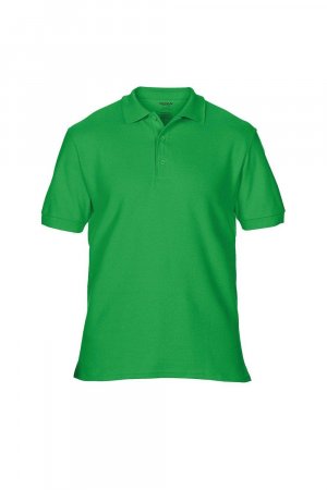 Хлопковая спортивная рубашка-поло с двойным пике премиум-класса , зеленый Gildan