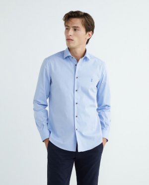 Мужская рубашка из обычного твила , светло-синий Florentino