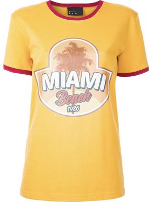 Футболка Miami Beach N Duo. Цвет: жёлтый и оранжевый