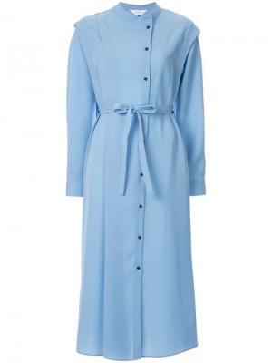 Платье-рубашка с длинными рукавами Le Ciel Bleu. Цвет: синий