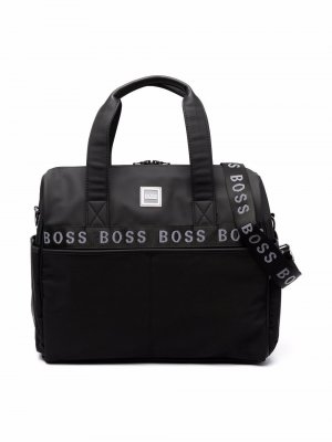 Сумка с вышитым логотипом BOSS Kidswear. Цвет: черный