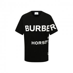 Хлопковая футболка Burberry. Цвет: чёрный