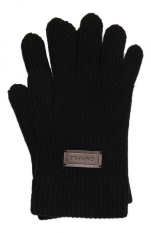 Шерстяные перчатки Canali. Цвет: чёрный