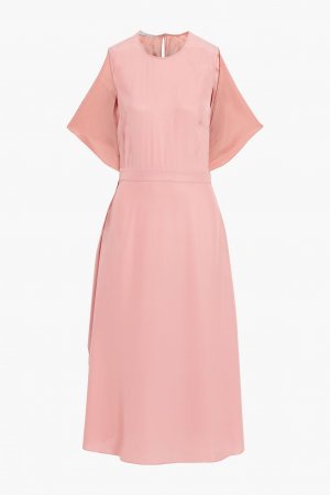 Платье миди Rosa из шелкового атласа с драпировкой и эффектом кейпа STELLA MCCARTNEY, розовый McCartney