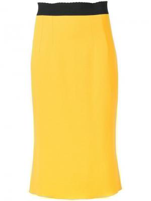 Джинсовая юбка-карандаш Dolce & Gabbana. Цвет: желтый