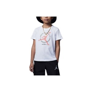 Official Member Alphabet Logo Print Crew Neck Short Sleeve T-Shirt Boys Tops White FQ1040-100 Jordan