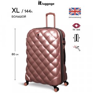Чемодан , 144 л, размер XL, розовый IT Luggage. Цвет: розовый