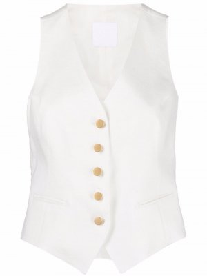 Single-breasted linen waistcoat Tagliatore. Цвет: белый