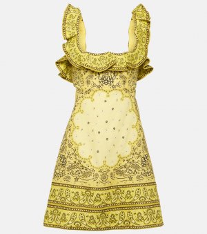 Льняное мини-платье matchmaker со сборками , желтый Zimmermann