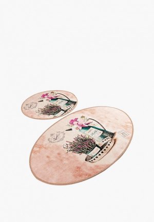 Комплект ковриков Chilai Home (2 шт.): 60x100, 50x60 см. Цвет: розовый