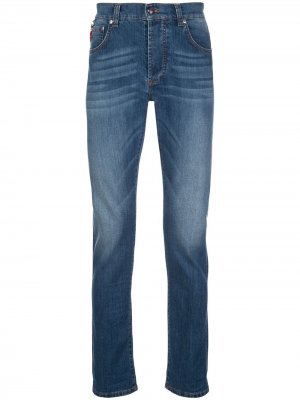 Прямые джинсы средней посадки Isaia. Цвет: синий