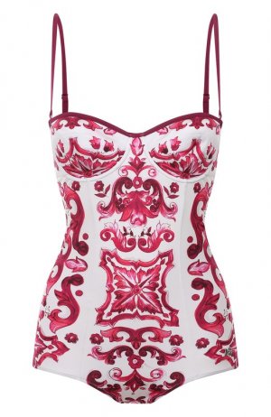Слитный купальник Dolce & Gabbana. Цвет: розовый