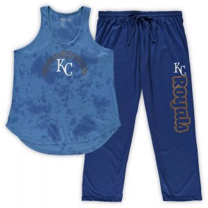 Женский комплект для сна из джерси большого размера Concepts Sport Royal Kansas City Royals, майка и брюки Unbranded