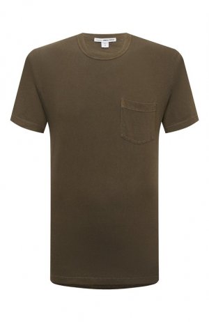 Хлопковая футболка James Perse. Цвет: хаки