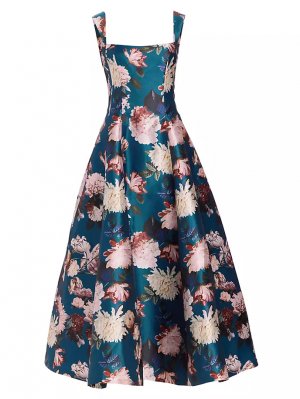 Атласное платье с цветочным принтом Audrey , цвет teal garden Sachin & Babi