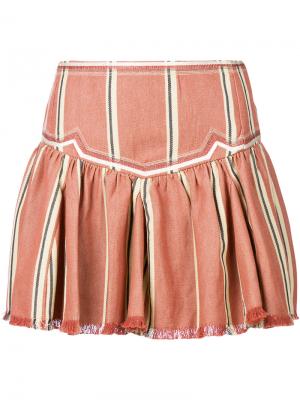 Мини-юбка в полоску с оборкой Isabel Marant Étoile. Цвет: многоцветный