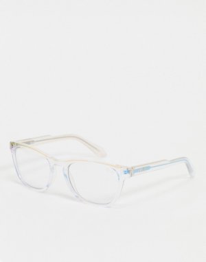 Солнцезащитные очки в стиле унисекс прямоугольной оправе с защитой от синего излучения Quay Hardwire Mini-Прозрачный Australia