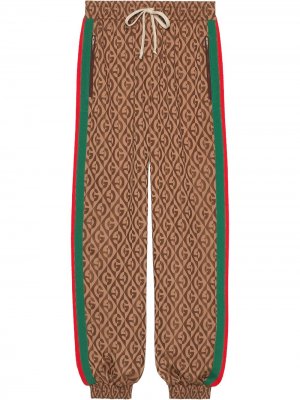 Спортивные брюки с узором G Rhombus Gucci. Цвет: коричневый