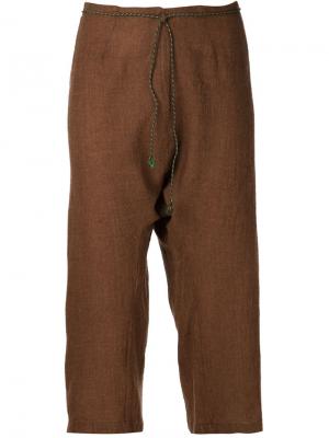 Укороченные брюки Dosa. Цвет: коричневый