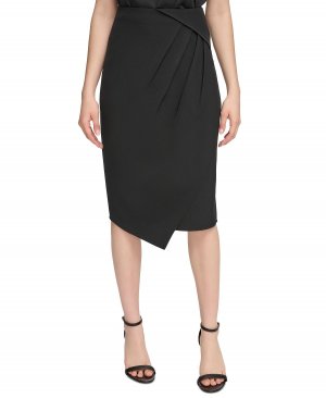 Женская юбка-миди с скошенным краем , черный Calvin Klein