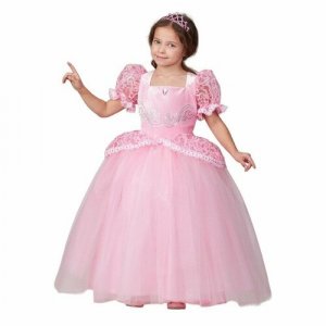 Карнавальный костюм Принцесса Золушка розовая, платье, диадема, р.152-80 Батик. Цвет: микс/мультиколор