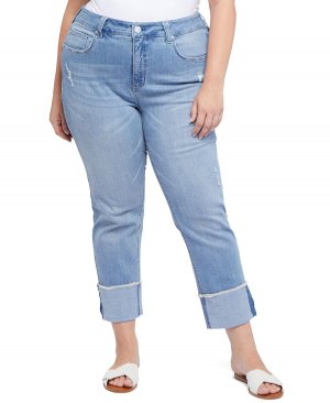 Узкие прямые джинсы с манжетами больших размеров Seven7