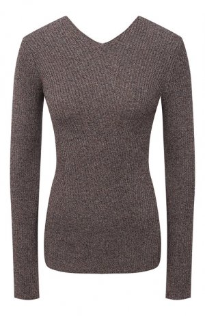 Хлопковый пуловер AERON. Цвет: коричневый