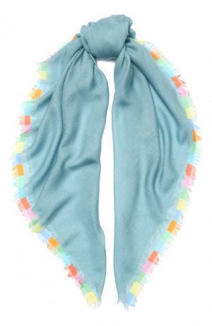 Кашемировый платок Harlequin Loro Piana. Цвет: бирюзовый
