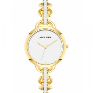 Наручные часы Metals, белый, желтый ANNE KLEIN. Цвет: белый