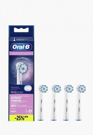 Комплект насадок для зубной щетки Oral B EB60 Sensitive Clean 4 шт.. Цвет: белый